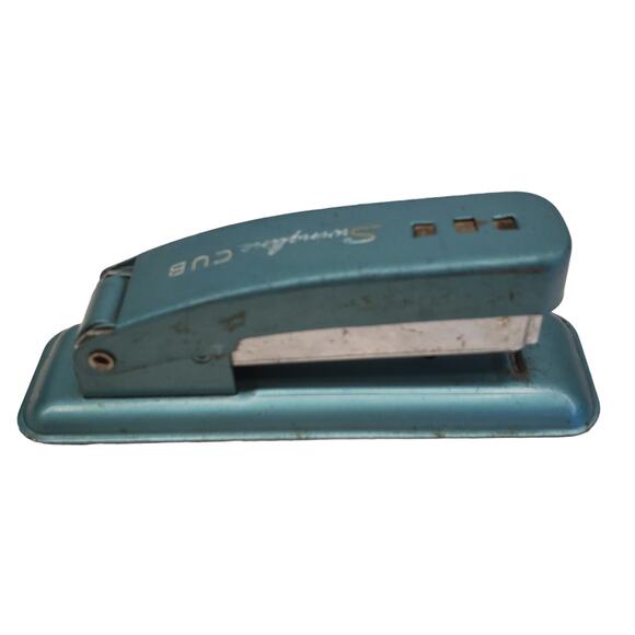 Vintage SWINGLINE CUB Teal Green Desktop Stapler Made in USA - Picture 4 of 12